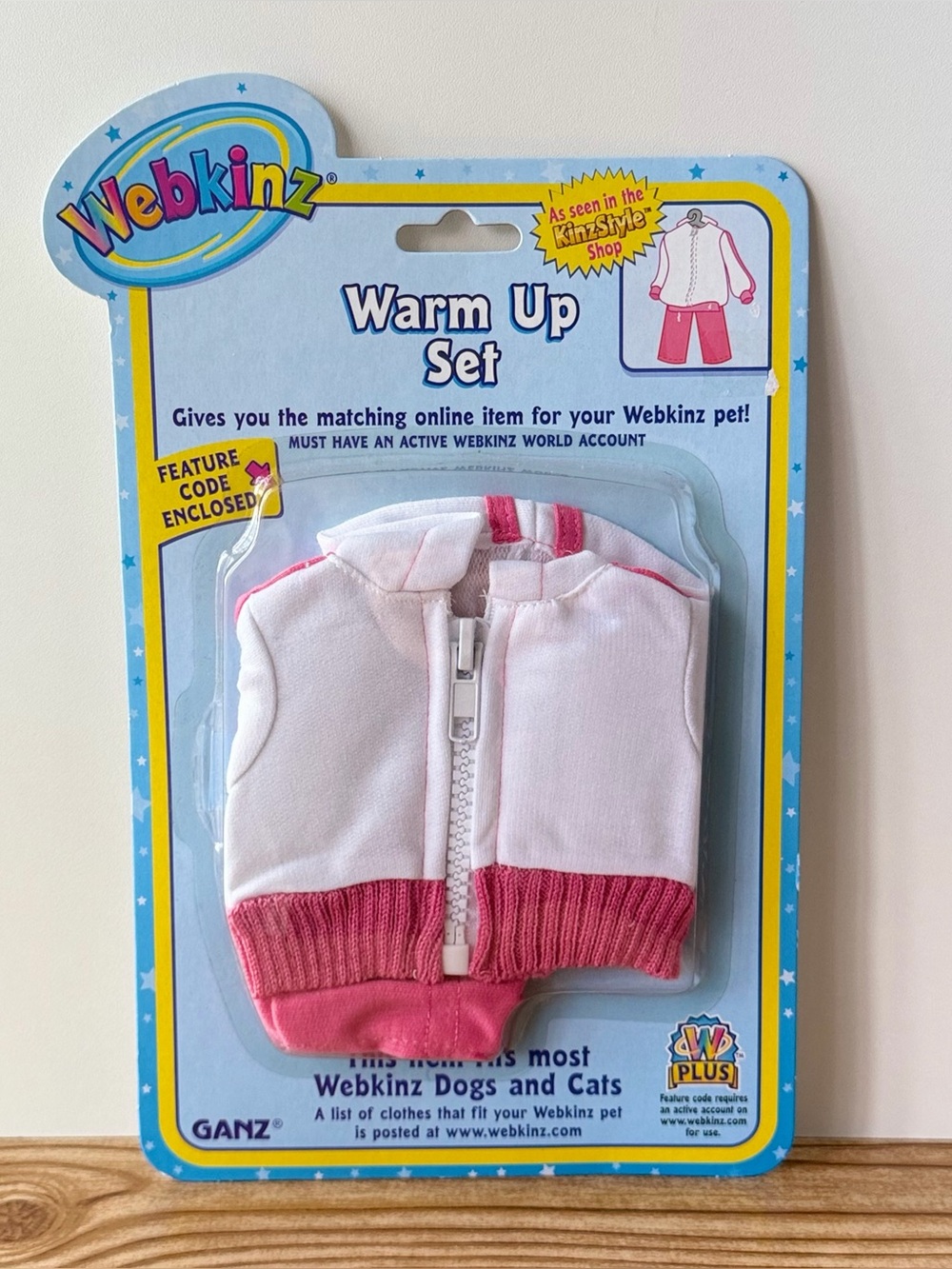Webkinz Ganz Warm Up Set Pink & White 2 Piece Clothing Outfit Sealed With Code